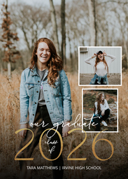 5x7 Greeting Card, Glossy, Blank Envelope with Class Overlay design