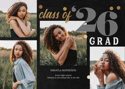 5x7 Greeting Card, Glossy, Blank Envelope with Confetti Grad design