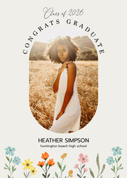 5x7 Greeting Card, Glossy, Blank Envelope with Dainty Florals design