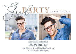 5x7 Greeting Card, Glossy, Blank Envelope with Flourished Grad design