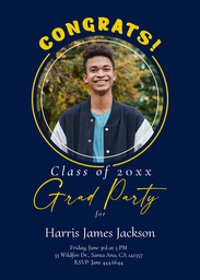 5x7 Greeting Card, Glossy, Blank Envelope with Full Circle Congrats design