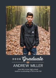 5x7 Greeting Card, Matte, Blank Envelope with Graceful Graduate design