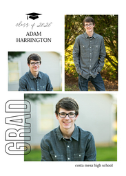 5x7 Greeting Card, Glossy, Blank Envelope with Grad Cap design