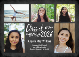 5x7 Greeting Card, Glossy, Blank Envelope with Grad Laurels design