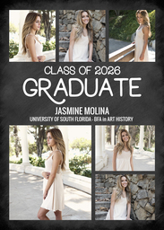 5x7 Greeting Card, Glossy, Blank Envelope with Graduate Grid design