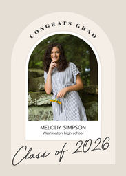 5x7 Greeting Card, Glossy, Blank Envelope with Momentous Grad design