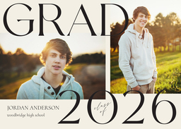 5x7 Greeting Card, Glossy, Blank Envelope with Prestigious Grad design