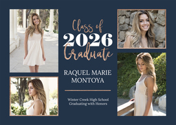 5x7 Greeting Card, Glossy, Blank Envelope with Spotlight Graduate design