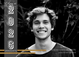 5x7 Greeting Card, Glossy, Blank Envelope with Varsity Type design