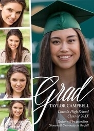 5x7 Greeting Card, Matte, Blank Envelope with Grad Photo Strip design