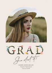 5x7 Greeting Card, Glossy, Blank Envelope with Pocketful of Posies Success design