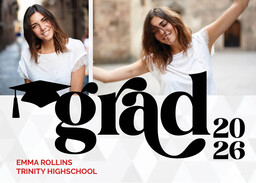 5x7 Greeting Card, Matte, Blank Envelope with Bold Graduate design