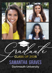 5x7 Greeting Card, Matte, Blank Envelope with Formal Graduate 2026 design