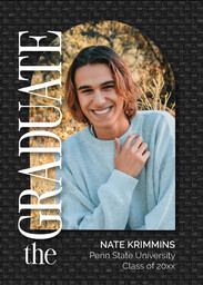 5x7 Greeting Card, Glossy, Blank Envelope with Textured Graduate design