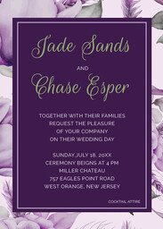 5x7 Greeting Card, Matte, Blank Envelope with Wedding Purple Elegance design