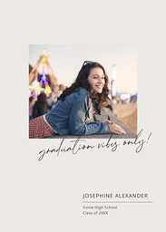 5x7 Greeting Card, Glossy, Blank Envelope with Grad Vibes Only design