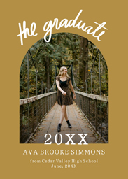 5x7 Greeting Card, Glossy, Blank Envelope with Golden Grad Day design