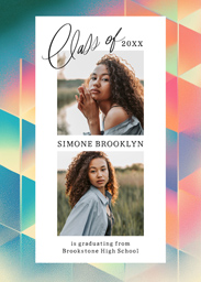 5x7 Greeting Card, Glossy, Blank Envelope with Modern Milestones design