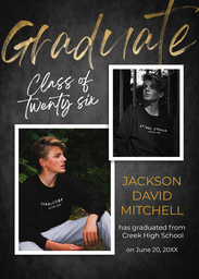 5x7 Greeting Card, Matte, Blank Envelope with Modern Script Grad design