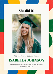 5x7 Greeting Card, Glossy, Blank Envelope with Radiant Grad Moments design