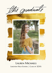 5x7 Greeting Card, Glossy, Blank Envelope with Shine on Grad design