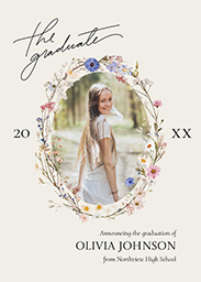 5x7 Greeting Card, Matte, Blank Envelope with Wildflower Graduated design