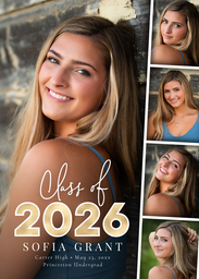 5x7 Greeting Card, Matte, Blank Envelope with Class of Photo Strip 2026 design