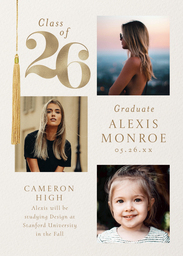 5x7 Greeting Card, Matte, Blank Envelope with Grads Big Date 2026 design