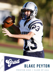 5x7 Greeting Card, Glossy, Blank Envelope with Grads Pennant design