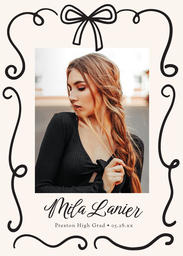 5x7 Greeting Card, Glossy, Blank Envelope with Graduates Bow design