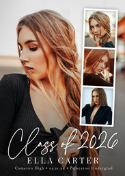 5x7 Greeting Card, Glossy, Blank Envelope with Modern Class of Photo Strip 2026 design
