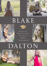 5x7 Greeting Card, Matte, Blank Envelope with Modern Framed Graduate design