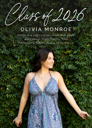 5x7 Greeting Card, Glossy, Blank Envelope with Top of Class design