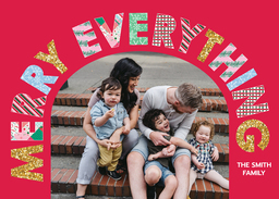 5x7 Greeting Card, Glossy, Blank Envelope with Packed Party Merry Everything design