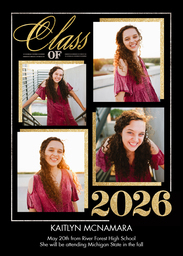 5x7 Greeting Card, Matte, Blank Envelope with Golden Varsity design