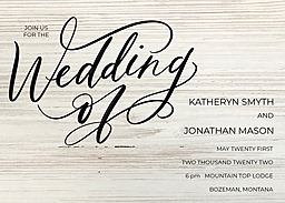 5x7 Greeting Card, Glossy, Blank Envelope with Scripted Invitation design