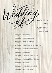 5x7 Greeting Card, Glossy, Blank Envelope with Scripted Program design