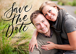 5x7 Greeting Card, Matte, Blank Envelope with Scripted Save the Date design