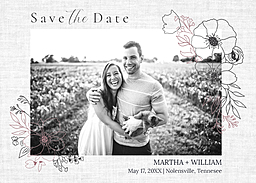 5x7 Greeting Card, Matte, Blank Envelope with Border Botanicals design