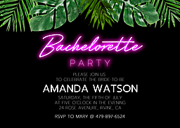 5x7 Greeting Card, Glossy, Blank Envelope with Bright Invitation design