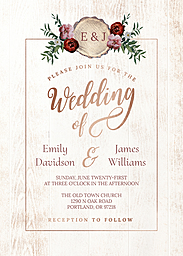 5x7 Greeting Card, Glossy, Blank Envelope with Favorite Things Ceremony Invite design