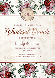 5x7 Greeting Card, Glossy, Blank Envelope with Favorite Things Rehearsal Invite design