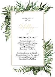 5x7 Greeting Card, Glossy, Blank Envelope with Micro Wedding Ceremony Invite design