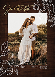 5x7 Greeting Card, Matte, Blank Envelope with Rustic Wonder Save The Date design