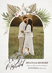 5x7 Greeting Card, Glossy, Blank Envelope with Bohemian Wedding Announcement design