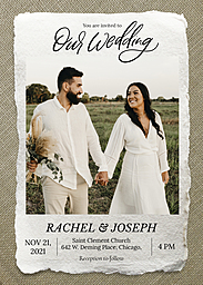 5x7 Greeting Card, Glossy, Blank Envelope with Promise of Love Wedding design