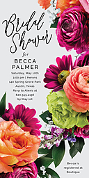 4x8 Greeting Card, Glossy, Blank Envelope with Bright Bridal Shower design