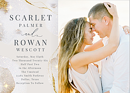 5x7 Greeting Card, Glossy, Blank Envelope with Golden Invitation design