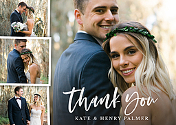 5x7 Greeting Card, Glossy, Blank Envelope with Painted Thank You design