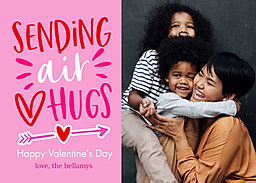 5x7 Greeting Card, Matte, Blank Envelope with Valentines Day Air Hugs design